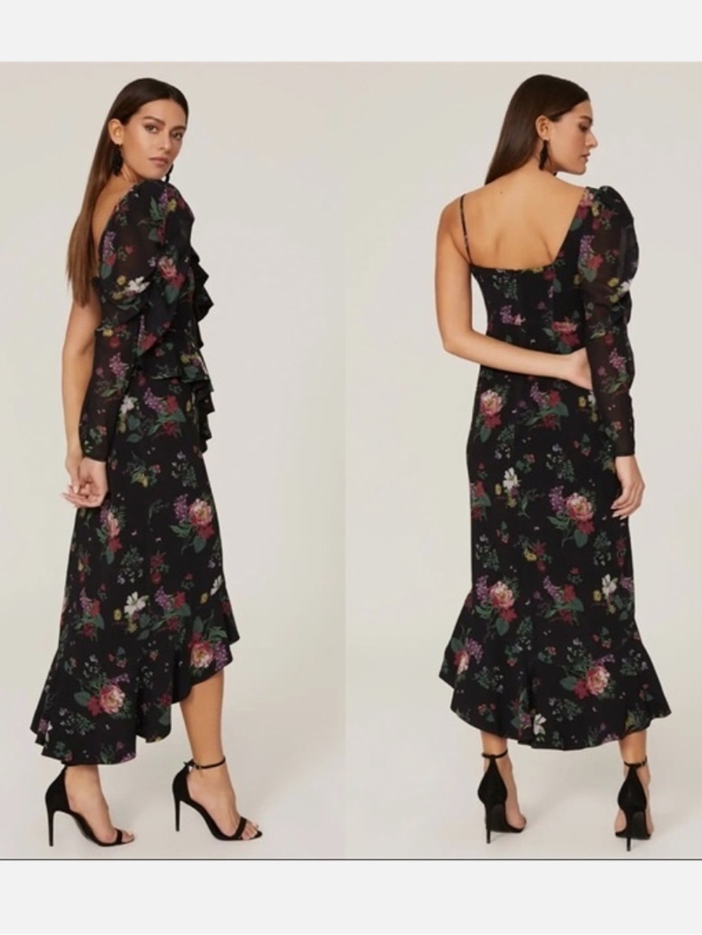 AMUR Pasqualena One Shoulder Dress in Floral Print